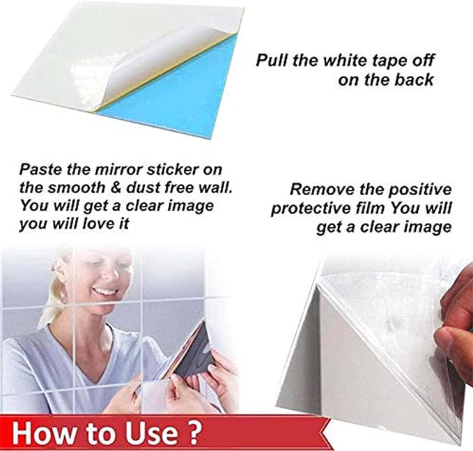 Oval Shape Flexible Self Adhesive Non-Glass Mirror Sticker